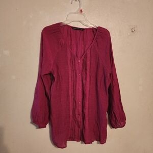 Zac & Rachel Button Lace Blouse Size S